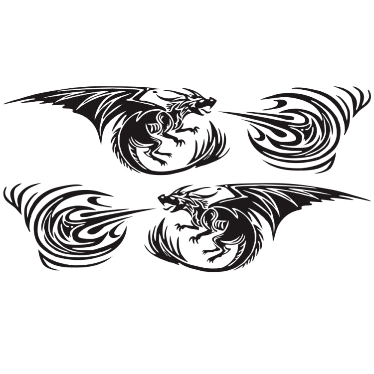 2 PCS/Set D-498 Pterosaur Spitfire Pattern Car Modified Decorative Sticker(Black) - Decorative Sticker by PMC Jewellery | Online Shopping South Africa | PMC Jewellery | Buy Now Pay Later Mobicred