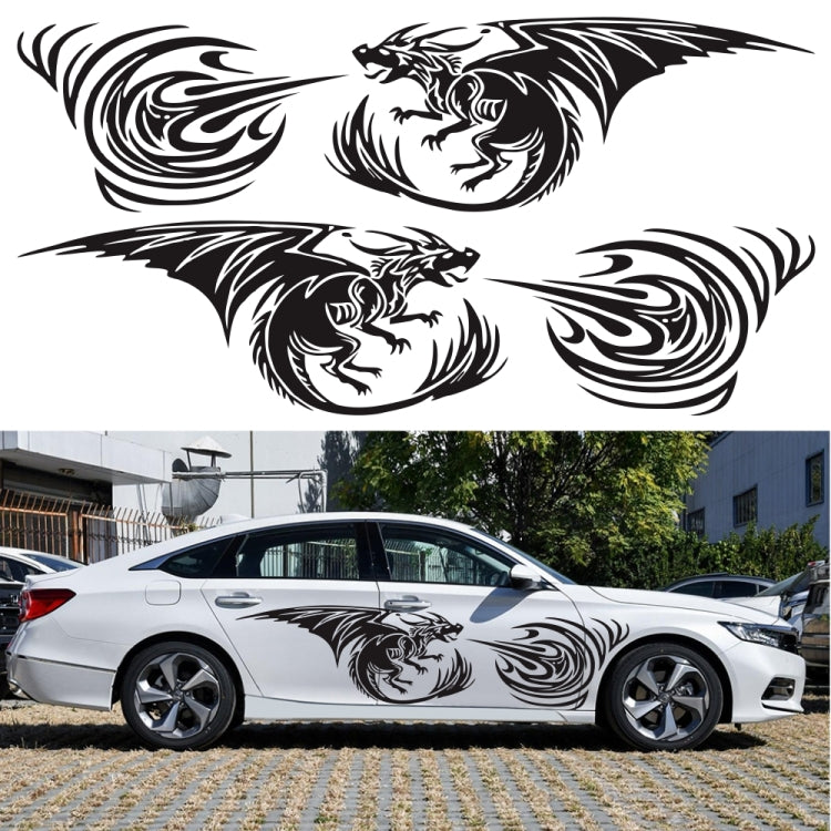 2 PCS/Set D-498 Pterosaur Spitfire Pattern Car Modified Decorative Sticker(Black) - Decorative Sticker by PMC Jewellery | Online Shopping South Africa | PMC Jewellery | Buy Now Pay Later Mobicred