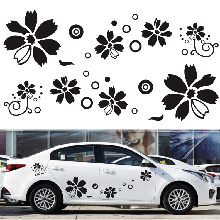 2 PCS/Set D-510 Flowers Pattern Car Modified Decorative Sticker(Black) - Decorative Sticker by PMC Jewellery | Online Shopping South Africa | PMC Jewellery | Buy Now Pay Later Mobicred