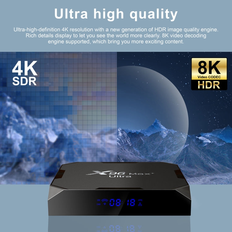 H96 Max+ Ultra 4GB+32GB Amlogic S905X4 8K Smart TV BOX Android 11.0 Media Player, Plug Type:UK Plug - Others by PMC Jewellery | Online Shopping South Africa | PMC Jewellery | Buy Now Pay Later Mobicred