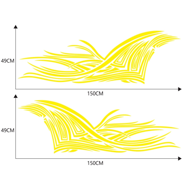 2 PCS/Set D-752 Lines Pattern Car Modified Decorative Sticker(Yellow) - Decorative Sticker by PMC Jewellery | Online Shopping South Africa | PMC Jewellery | Buy Now Pay Later Mobicred