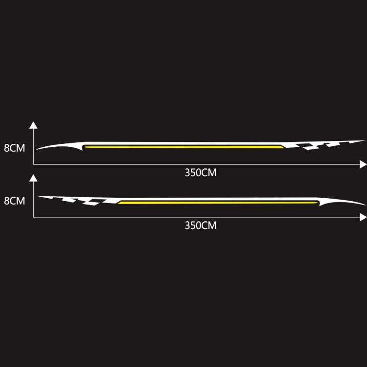 2 PCS/Set D-934 Waistline Pattern Car Modified Decorative Sticker(White Yellow) - Decorative Sticker by PMC Jewellery | Online Shopping South Africa | PMC Jewellery | Buy Now Pay Later Mobicred