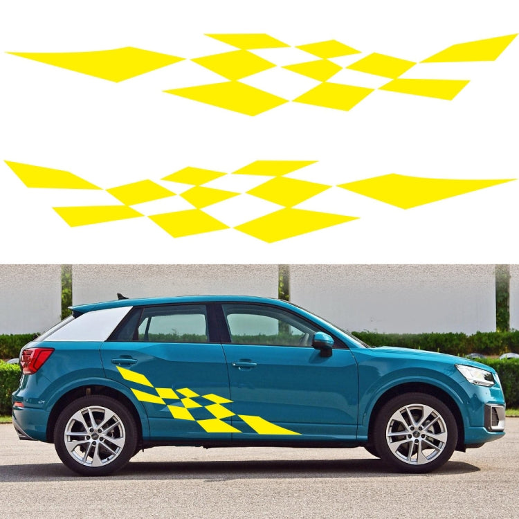 2 PCS/Set D-943 Checkered Flag Pattern Car Modified Decorative Sticker(Yellow) - Decorative Sticker by PMC Jewellery | Online Shopping South Africa | PMC Jewellery | Buy Now Pay Later Mobicred