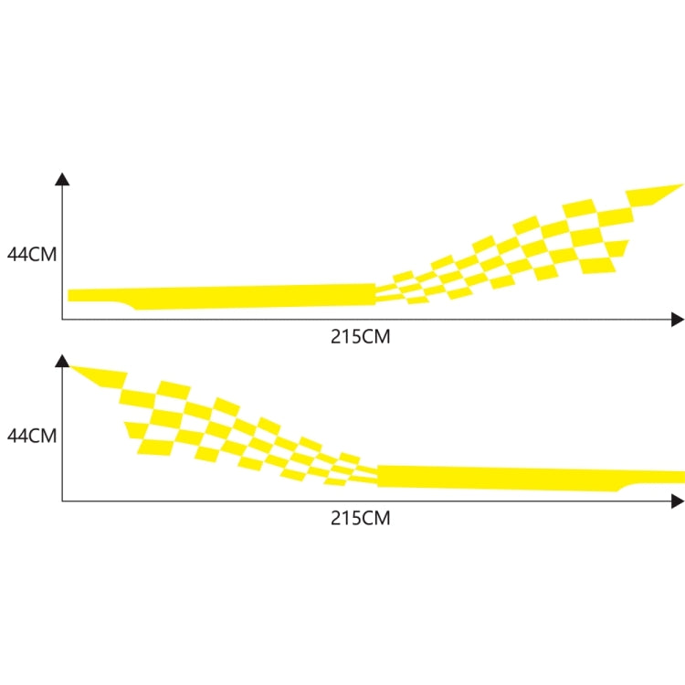 2 PCS/Set D-944 Striped Plaid Pattern Car Modified Decorative Sticker(Yellow) - Decorative Sticker by PMC Jewellery | Online Shopping South Africa | PMC Jewellery | Buy Now Pay Later Mobicred