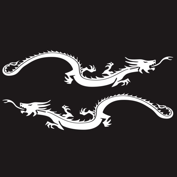 2 PCS/Set D-965 Dragon Pattern Car Modified Decorative Sticker(White) - Decorative Sticker by PMC Jewellery | Online Shopping South Africa | PMC Jewellery | Buy Now Pay Later Mobicred