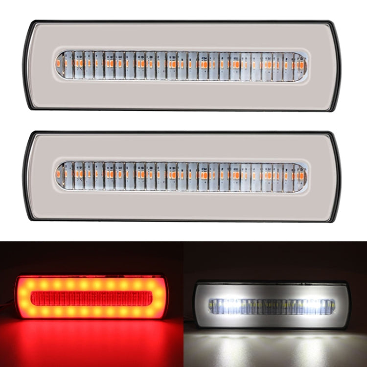 2 PCS Truck modified 40LED Two-color Running Water Turn Signal Light(Red White) - Warning Lights by PMC Jewellery | Online Shopping South Africa | PMC Jewellery | Buy Now Pay Later Mobicred