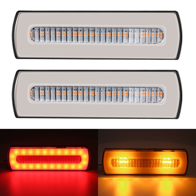 2 PCS Truck modified 40LED Two-color Running Water Turn Signal Light(Red Yellow) - Warning Lights by PMC Jewellery | Online Shopping South Africa | PMC Jewellery | Buy Now Pay Later Mobicred