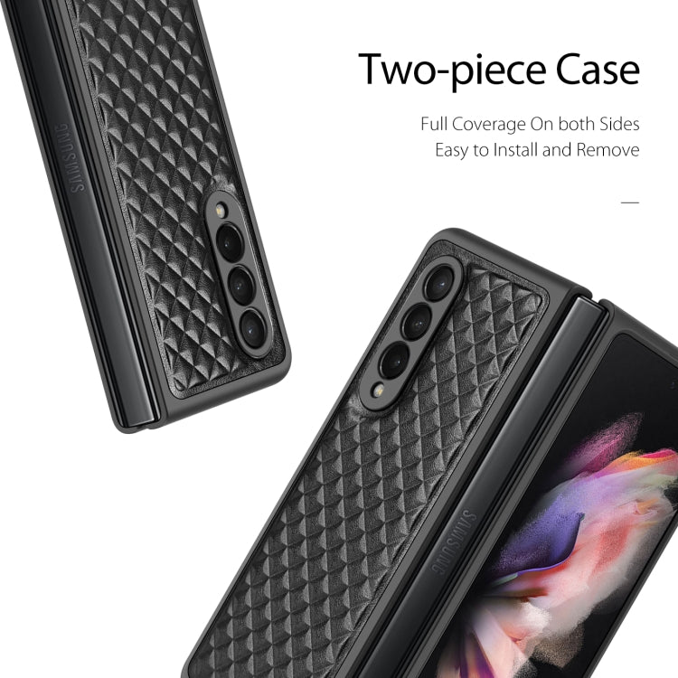 For Samsung Galaxy Z Fold3 5G DUX DUCIS Venice Series Shockproof Genuine Leather Phone Case(Black) - Galaxy Phone Cases by DUX DUCIS | Online Shopping South Africa | PMC Jewellery | Buy Now Pay Later Mobicred