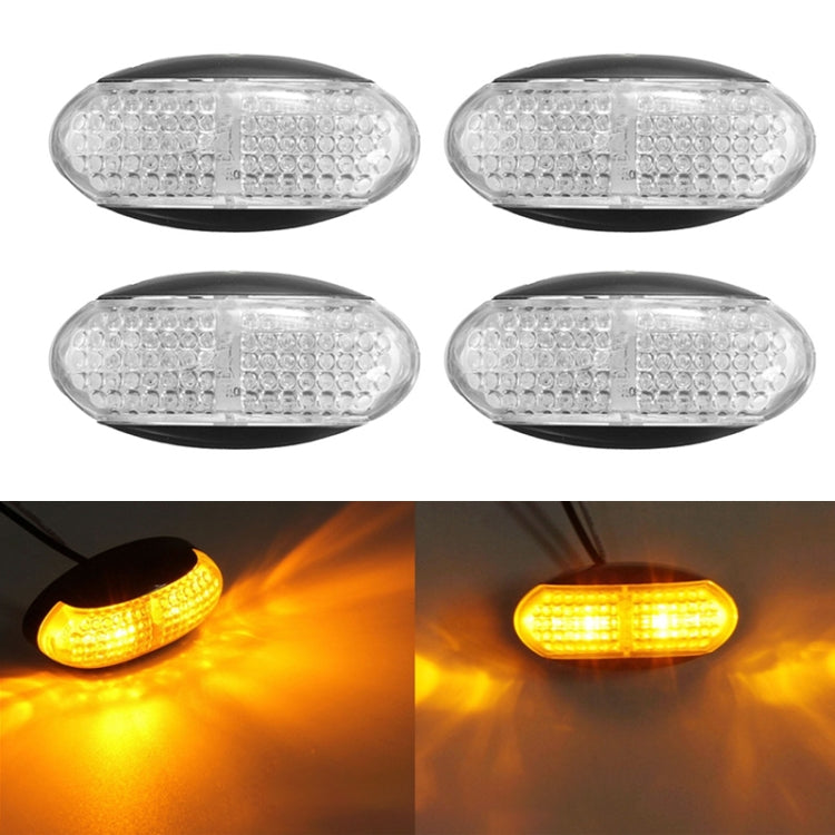 4 PCS MK-184 DC10-30V Truck Two-color Side Clearance Maker Light(Yellow Shell Yellow Light) - Clearance Lights by PMC Jewellery | Online Shopping South Africa | PMC Jewellery | Buy Now Pay Later Mobicred