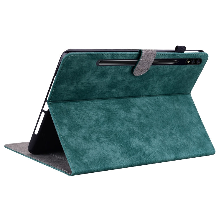 For Samsung Galaxy Tab S9 Tiger Pattern Flip Leather Tablet Case(Dark Green) - Galaxy Tab S9 Cases by PMC Jewellery | Online Shopping South Africa | PMC Jewellery | Buy Now Pay Later Mobicred