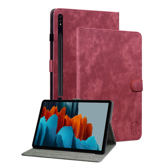 For Samsung Galaxy Tab S9+ Tiger Pattern Flip Leather Tablet Case(Red) - Galaxy Tab S9+ Cases by PMC Jewellery | Online Shopping South Africa | PMC Jewellery | Buy Now Pay Later Mobicred