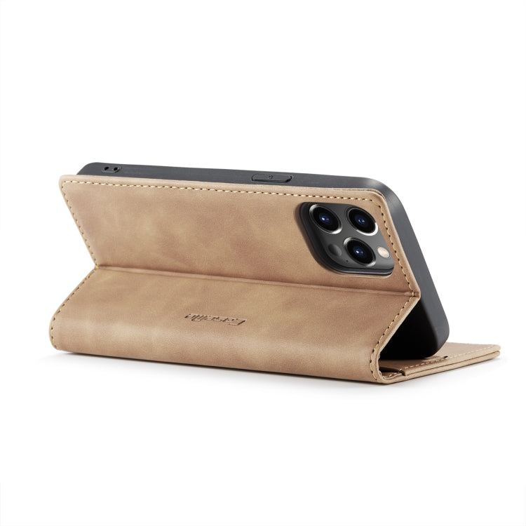 For iPhone 14 Pro CaseMe-013 Multifunctional Retro Frosted Leather Phone Case(Brown) - iPhone 14 Pro Cases by CaseMe | Online Shopping South Africa | PMC Jewellery | Buy Now Pay Later Mobicred