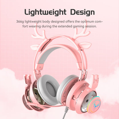 SOYTO SY-G25 Antlers RGB HD Microphone 3D Space Sound Wired Gaming Headset(Pink) - Multimedia Headset by SOYTO | Online Shopping South Africa | PMC Jewellery | Buy Now Pay Later Mobicred