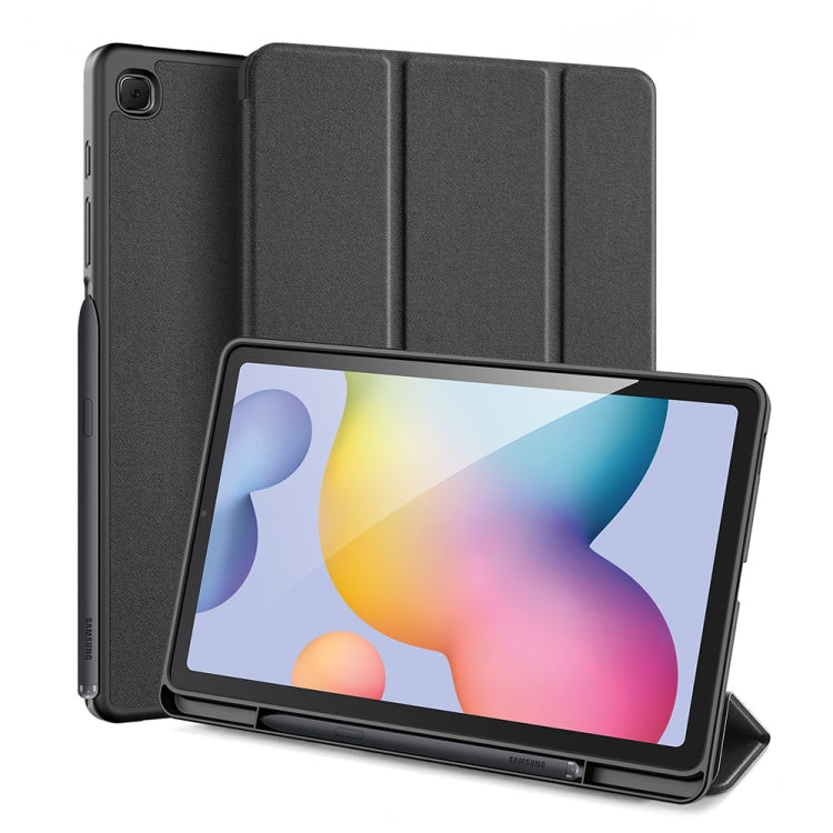 For Galaxy Tab S6 Lite 10.4 inch / S6 Lite 2024 DUX DUCIS Domo Series Horizontal Flip Magnetic PU Leather Case with Three-folding Holder & Pen Slot & Sleep / Wake-up Function(Black) - Tab S6 Lite P610 / P615 by DUX DUCIS | Online Shopping South Africa | PMC Jewellery | Buy Now Pay Later Mobicred