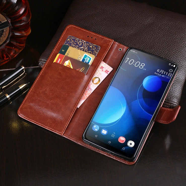 For HTC Desire 19+ idewei Crazy Horse Texture Horizontal Flip Leather Case with Holder & Card Slots & Wallet(Brown) - HTC by idewei | Online Shopping South Africa | PMC Jewellery | Buy Now Pay Later Mobicred