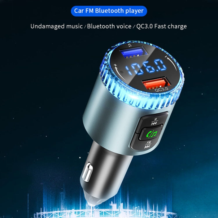 BC77 QC3.0 Fast Charging Car Bluetooth Hands-free MP3 Player FM Transmitter(Navy Blue) - Bluetooth Car Kits by PMC Jewellery | Online Shopping South Africa | PMC Jewellery | Buy Now Pay Later Mobicred