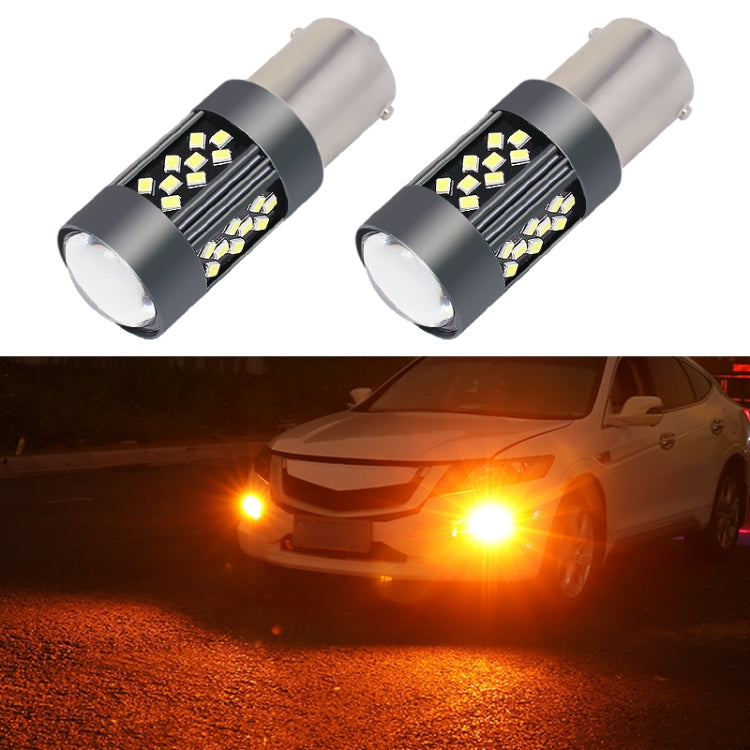 1 Pair 1156 12V 7W Continuous Car LED Fog Light(Orange Light) - Fog / Driving Lights by PMC Jewellery | Online Shopping South Africa | PMC Jewellery | Buy Now Pay Later Mobicred