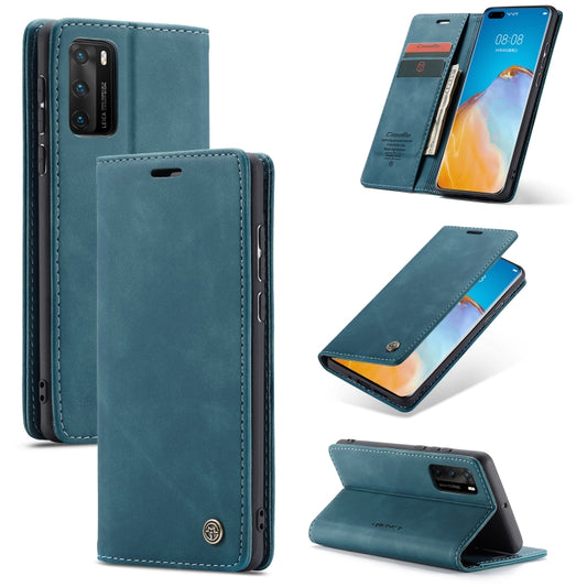 For Huawei P40 CaseMe-013 Multifunctional Horizontal Flip Leather Case with Card Slot & Holder & Wallet(Blue) - Huawei Cases by CaseMe | Online Shopping South Africa | PMC Jewellery | Buy Now Pay Later Mobicred