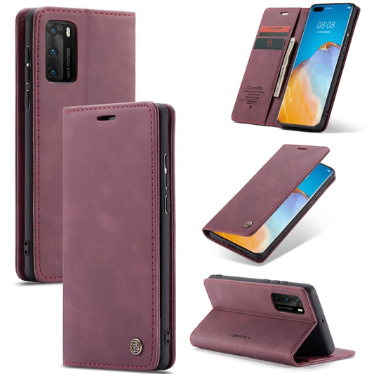 For Huawei P40 CaseMe-013 Multifunctional Horizontal Flip Leather Case with Card Slot & Holder & Wallet(Wine Red) - Huawei Cases by CaseMe | Online Shopping South Africa | PMC Jewellery | Buy Now Pay Later Mobicred