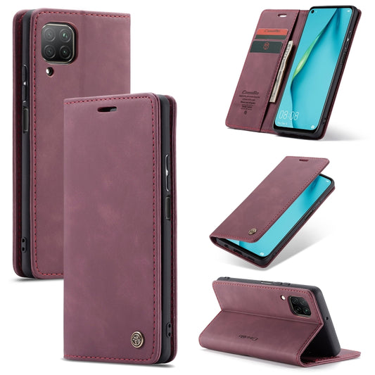 For Huawei P40 Lite CaseMe-013 Multifunctional Horizontal Flip Leather Case with Card Slot & Holder & Wallet(Wine Red) - Huawei Cases by CaseMe | Online Shopping South Africa | PMC Jewellery | Buy Now Pay Later Mobicred