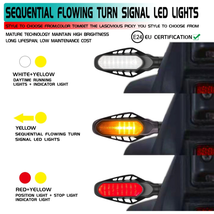 4 PCS Modified Motorcycle 16LEDs Brake Turn Tail Light, Transparent Shell(White Light + Yellow Light) - Turn Signal by PMC Jewellery | Online Shopping South Africa | PMC Jewellery | Buy Now Pay Later Mobicred