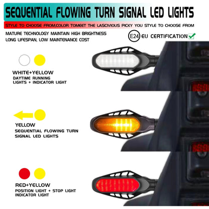 4 PCS Modified Motorcycle 16LEDs Brake Turn Tail Light, Transparent Shell(White Light + Yellow Light) - Turn Signal by PMC Jewellery | Online Shopping South Africa | PMC Jewellery | Buy Now Pay Later Mobicred