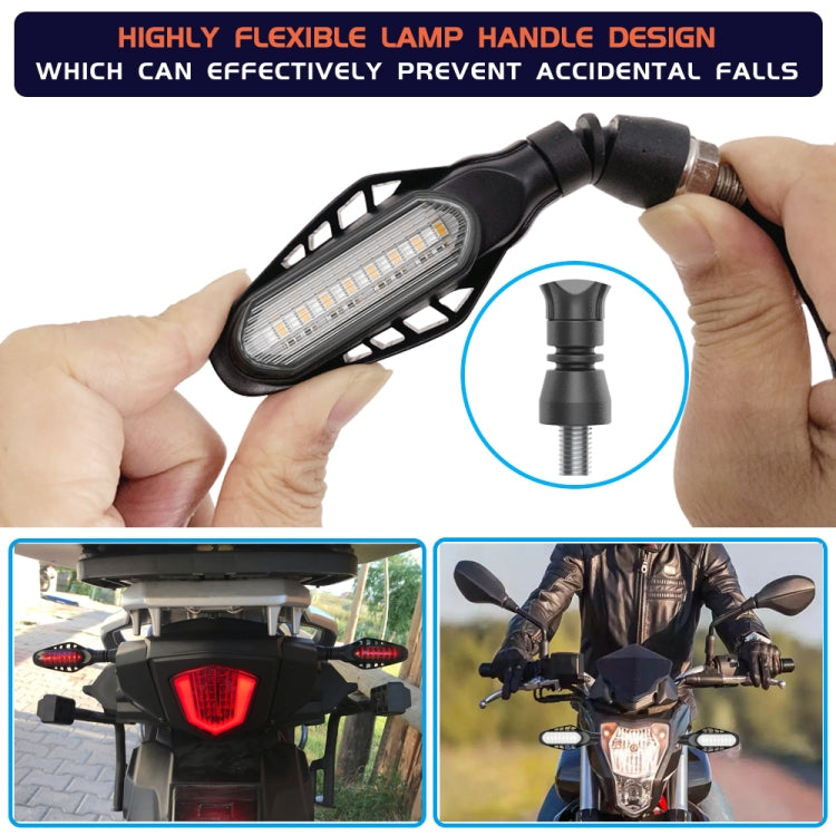 4 PCS Modified Motorcycle 16LEDs Brake Turn Tail Light, Transparent Shell(White Light + Yellow Light) - Turn Signal by PMC Jewellery | Online Shopping South Africa | PMC Jewellery | Buy Now Pay Later Mobicred