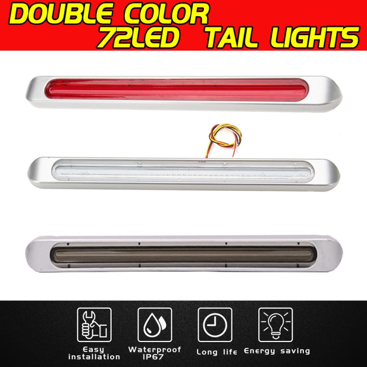 2 PCS 72LEDs Two-color Brake Turn Tail Light(Transparent Shell Red Light + Flowing Yellow Light) - Turn Signal by PMC Jewellery | Online Shopping South Africa | PMC Jewellery | Buy Now Pay Later Mobicred