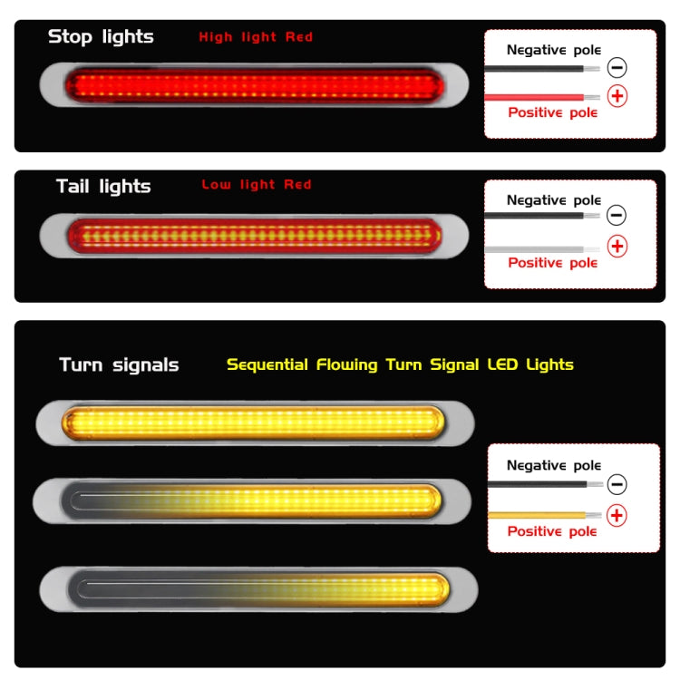 2 PCS 72LEDs Two-color Brake Turn Tail Light(Smoked Shell Red Light + Flowing Yellow Light) - Turn Signal by PMC Jewellery | Online Shopping South Africa | PMC Jewellery | Buy Now Pay Later Mobicred