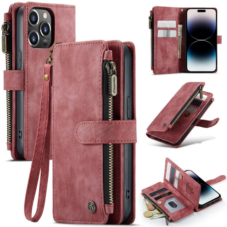 For iPhone 14 Pro CaseMe C30 Multifunctional Phone Leather Case(Red) - iPhone 14 Pro Cases by CaseMe | Online Shopping South Africa | PMC Jewellery | Buy Now Pay Later Mobicred