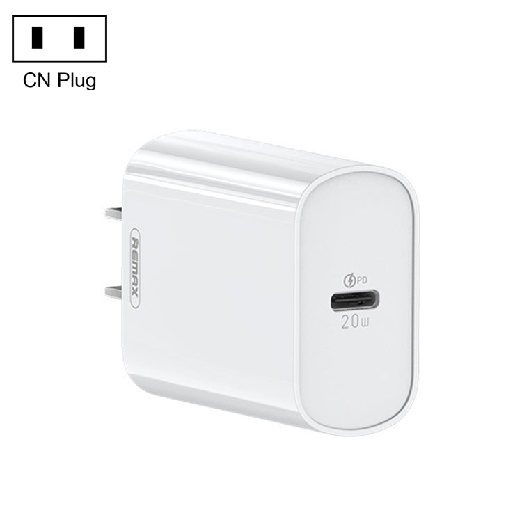 REMAX RP-U70 Jane Series 20W USB-C/Type-C PD Fast Charger, Specification:CN Plug(White) - USB Charger by REMAX | Online Shopping South Africa | PMC Jewellery | Buy Now Pay Later Mobicred