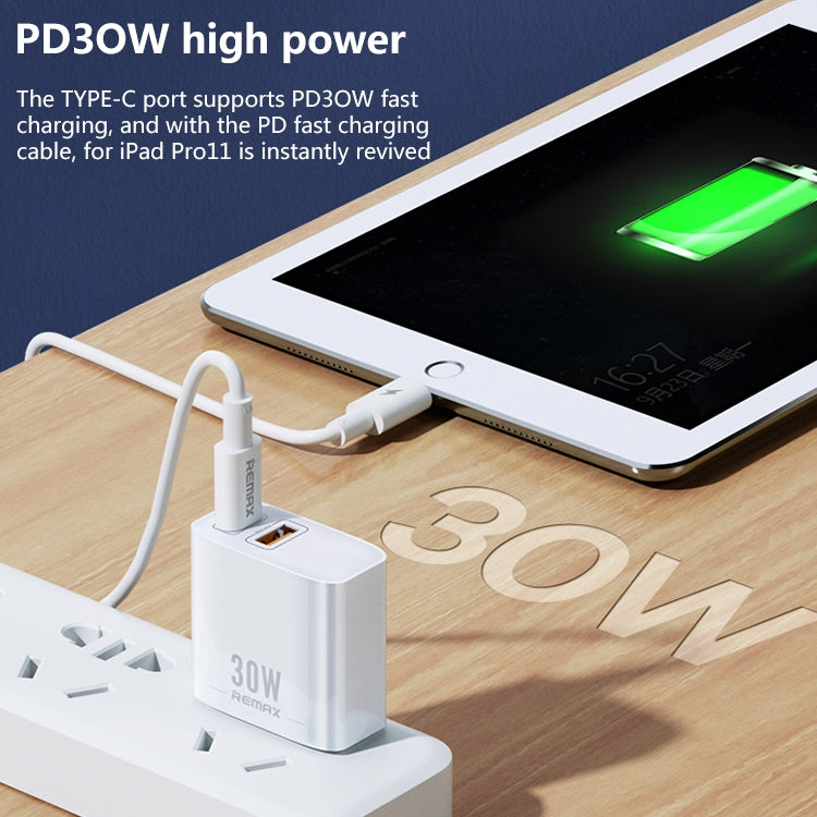 REMAX RP-U82 30W USB+USB-C/Type-C Dual Interface Fast Charger, Specification:UK Plug(White) - USB Charger by REMAX | Online Shopping South Africa | PMC Jewellery | Buy Now Pay Later Mobicred