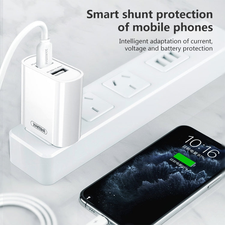 REMAX RP-U35 Jane Series 2.1A Dual USB Port Fast Charger Set, Cable:USB-C/Type-C(CN Plug) - USB Charger by REMAX | Online Shopping South Africa | PMC Jewellery | Buy Now Pay Later Mobicred