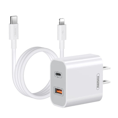 REMAX RP-U68 20W USB+USB-C/Type-C Dual Interface Fast Charger Set, Specification:US Plug(White) - USB Charger by REMAX | Online Shopping South Africa | PMC Jewellery | Buy Now Pay Later Mobicred