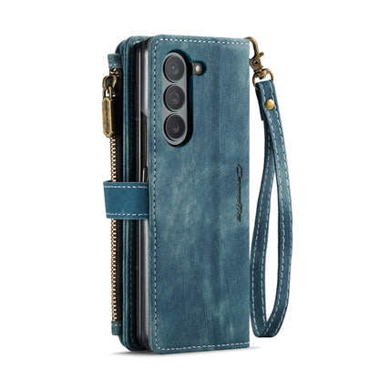 For Samsung Galaxy Z Fold6 5G CaseMe C30 Multifunctional Card Slots Zipper Phone Leather Phone Case(Blue) - Galaxy Z Fold6 5G Cases by CaseMe | Online Shopping South Africa | PMC Jewellery | Buy Now Pay Later Mobicred