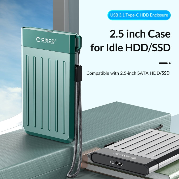 ORICO M25U3-GR 2.5 inch USB 3.0 Micro-B Hard Drive Enclosure(Green) - External Hard Drives by ORICO | Online Shopping South Africa | PMC Jewellery | Buy Now Pay Later Mobicred