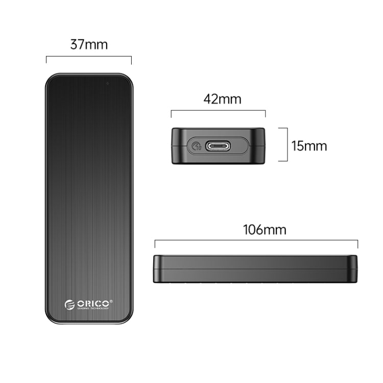 ORICO HM2C3-BK USB3.1 Gen1 Type-C 6Gbps M.2 SATA SSD Enclosure(Black) - External Hard Drives by ORICO | Online Shopping South Africa | PMC Jewellery | Buy Now Pay Later Mobicred