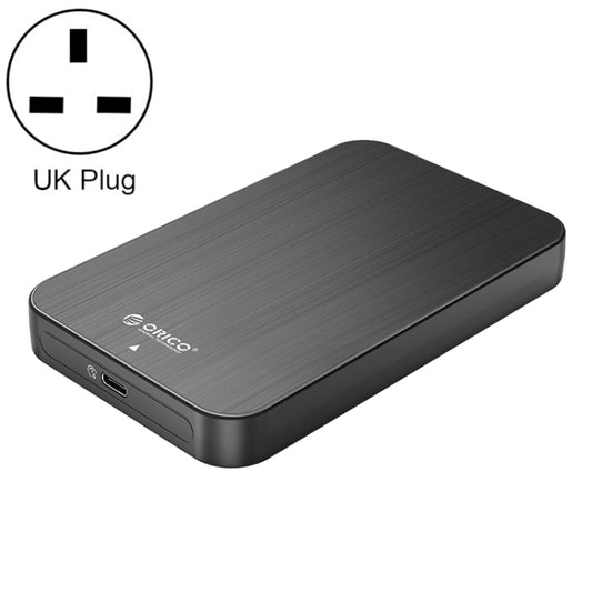 ORICO HM25C3 2.5 inch USB3.1 Gen1 Type-C Hard Drive Enclosure, Plug:UK Plug(Black) - HDD Enclosure by ORICO | Online Shopping South Africa | PMC Jewellery | Buy Now Pay Later Mobicred