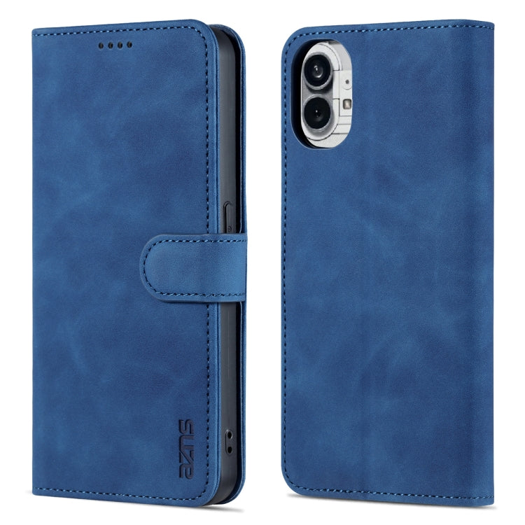 For Nothing Phone 1 AZNS Skin Feel Calf Texture Flip Leather Phone Case (Blue) - More Brand by AZNS | Online Shopping South Africa | PMC Jewellery | Buy Now Pay Later Mobicred