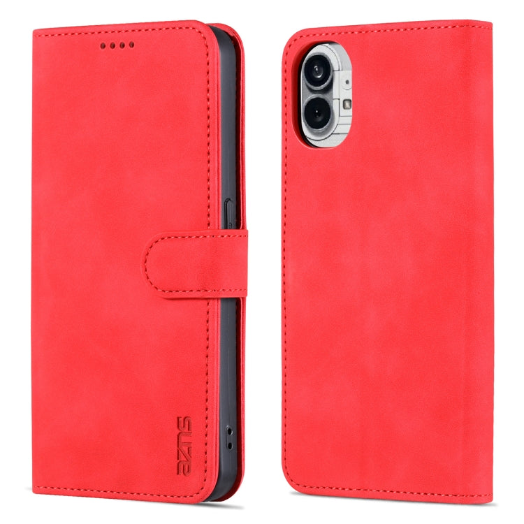 For Nothing Phone 1 AZNS Skin Feel Calf Texture Flip Leather Phone Case (Red) - More Brand by AZNS | Online Shopping South Africa | PMC Jewellery | Buy Now Pay Later Mobicred