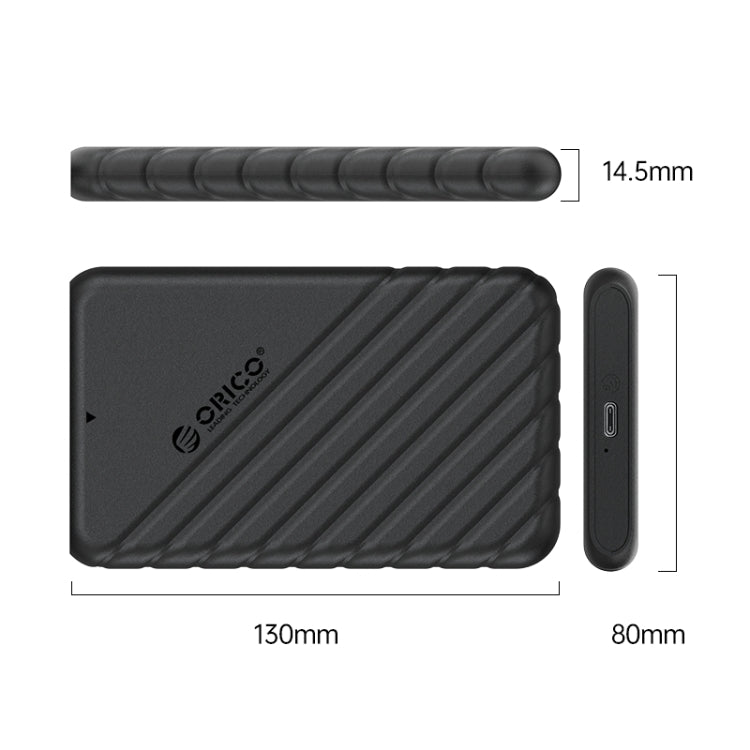 ORICO 25PW1C-C3 Type-C to Type-C 2.5 inch External Storage Hard Drive Case(Black) - HDD Enclosure by ORICO | Online Shopping South Africa | PMC Jewellery | Buy Now Pay Later Mobicred