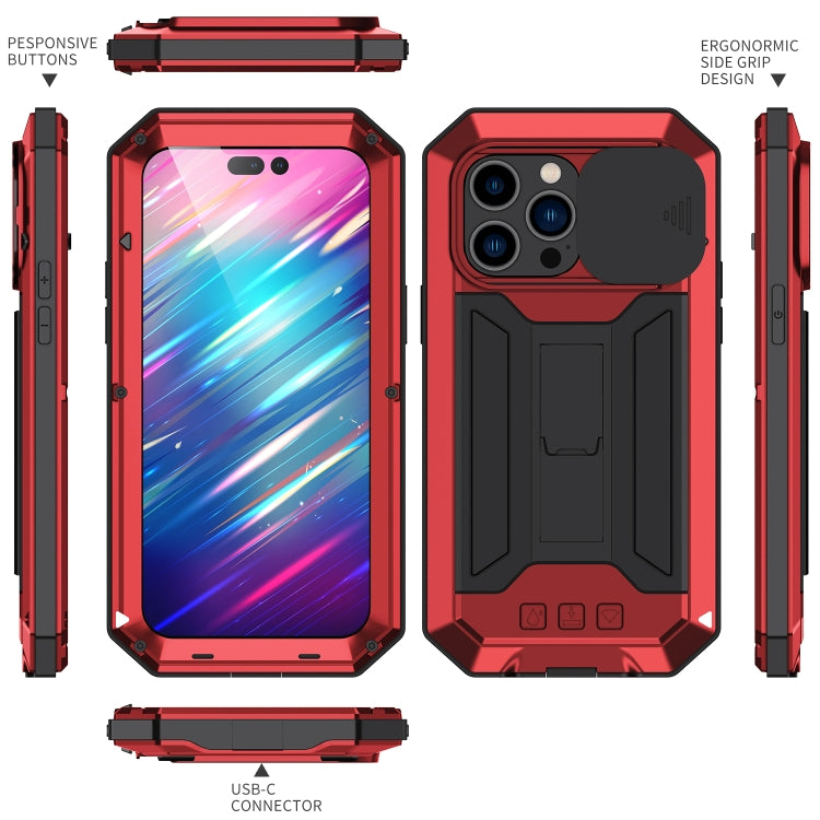 For iPhone 14 Pro Max R-JUST Shockproof Life Waterproof Dust-proof Case (Red) - iPhone 14 Pro Max Cases by R-JUST | Online Shopping South Africa | PMC Jewellery