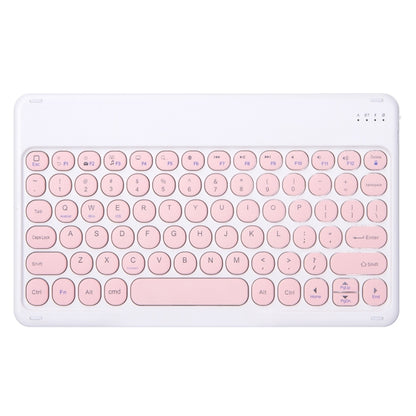 Round Cap Bluetooth Keyboard Leather Case with Pen Slot, without Touchpad For Samsung Galaxy Tab S7(Pink+Pink Keyboard) - Samsung Keyboard by PMC Jewellery | Online Shopping South Africa | PMC Jewellery