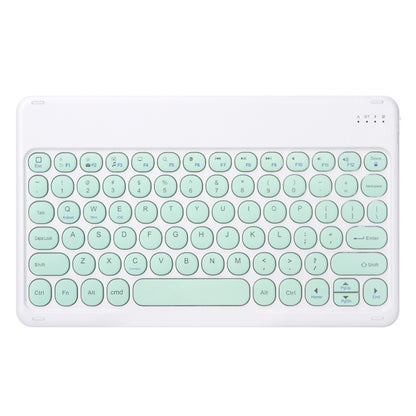 Round Cap Bluetooth Keyboard Leather Case with Pen Slot, without Touchpad For Samsung Galaxy Tab S7(Green+Green Keyboard) - Samsung Keyboard by PMC Jewellery | Online Shopping South Africa | PMC Jewellery