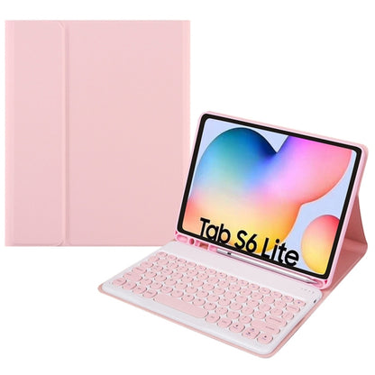 Round Cap Bluetooth Keyboard Leather Case with Pen Slot, without Touchpad For Samsung Galaxy Tab A7 10.4 2020(Pink+Pink Keyboard) - Samsung Keyboard by PMC Jewellery | Online Shopping South Africa | PMC Jewellery