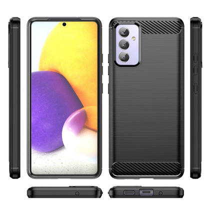 For Samsung Galaxy Quantum 2 Brushed Texture Carbon Fiber TPU Phone Case(Black) - Galaxy Phone Cases by PMC Jewellery | Online Shopping South Africa | PMC Jewellery