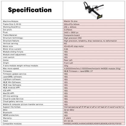 NEJE MASTER 3 Plus Laser Engraver with N40630 Laser Module(EU Plug) - DIY Engraving Machines by NEJE | Online Shopping South Africa | PMC Jewellery | Buy Now Pay Later Mobicred