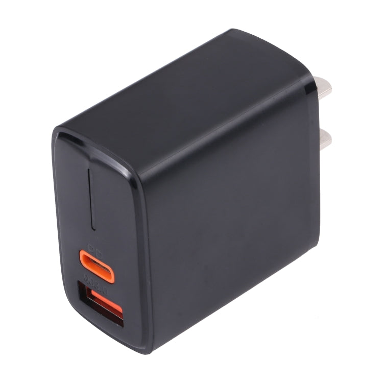 LZ-1130 PD 20W Type-C+QC 3.0 USB Fast Charger, Plug Type:US Plug(Black) - USB Charger by PMC Jewellery | Online Shopping South Africa | PMC Jewellery | Buy Now Pay Later Mobicred