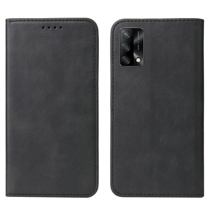 For OPPO A74 4G Magnetic Closure Leather Phone Case(Black) - OPPO Cases by PMC Jewellery | Online Shopping South Africa | PMC Jewellery | Buy Now Pay Later Mobicred