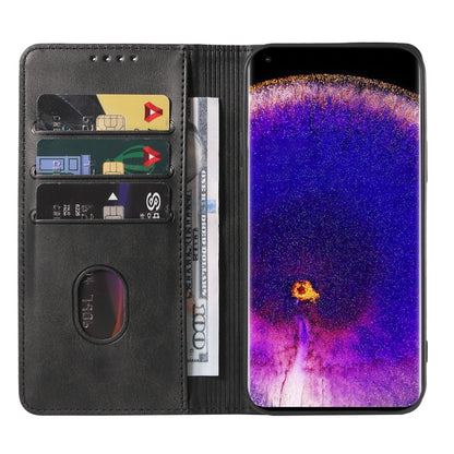 For OPPO Find X5 Pro Magnetic Closure Leather Phone Case(Black) - OPPO Cases by PMC Jewellery | Online Shopping South Africa | PMC Jewellery | Buy Now Pay Later Mobicred